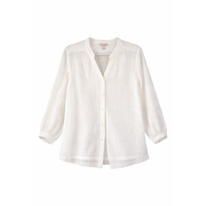 White Stag Textured V-Neck Button Front Blouse White XL 16-18